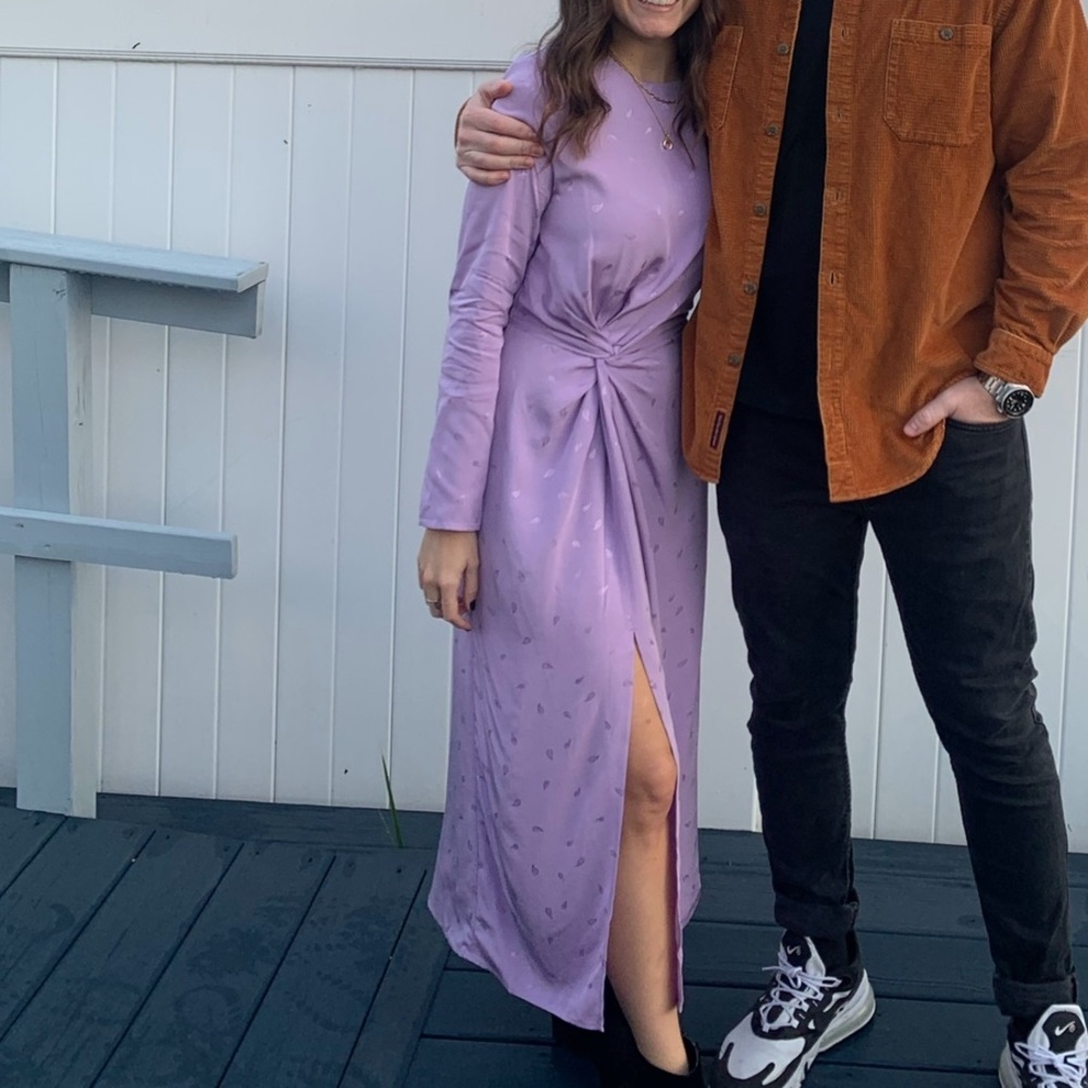& Other Stories Purple Midi Twist Dress